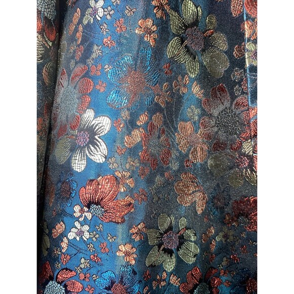 Molly Bracken Premium Floral Metallic Retro Blazer Jacket Medium Women Long City - Picture 4 of 11
